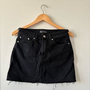 Zara black denim skirt